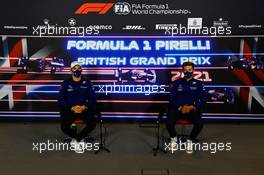 (L to R): Nicholas Latifi (CDN) Williams Racing and team mate George Russell (GBR) Williams Racing in the FIA Press Conference. 15.07.2021. Formula 1 World Championship, Rd 10, British Grand Prix, Silverstone, England, Preparation Day.
