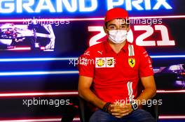 Charles Leclerc (MON) Ferrari in the FIA Press Conference. 15.07.2021. Formula 1 World Championship, Rd 10, British Grand Prix, Silverstone, England, Preparation Day.