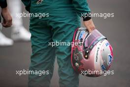 The helmet of Sebastian Vettel (GER) Aston Martin F1 Team - 2022 Car Launch. 15.07.2021. Formula 1 World Championship, Rd 10, British Grand Prix, Silverstone, England, Preparation Day.