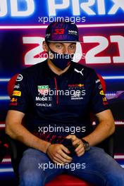 Max Verstappen (NLD) Red Bull Racing in the FIA Press Conference. 15.07.2021. Formula 1 World Championship, Rd 10, British Grand Prix, Silverstone, England, Preparation Day.