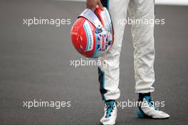 The helmet of George Russell (GBR) Williams Racing - 2022 Car Launch. 15.07.2021. Formula 1 World Championship, Rd 10, British Grand Prix, Silverstone, England, Preparation Day.