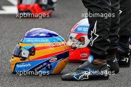 The helmet of Fernando Alonso (ESP) Alpine F1 Team - 2022 Car Launch. 15.07.2021. Formula 1 World Championship, Rd 10, British Grand Prix, Silverstone, England, Preparation Day.
