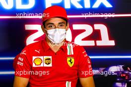 Charles Leclerc (MON) Ferrari in the FIA Press Conference. 15.07.2021. Formula 1 World Championship, Rd 10, British Grand Prix, Silverstone, England, Preparation Day.
