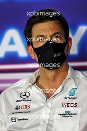Toto Wolff (GER) Mercedes AMG F1 Shareholder and Executive Director in the FIA Press Conference. 30.07.2021. Formula 1 World Championship, Rd 11, Hungarian Grand Prix, Budapest, Hungary, Practice Day.
