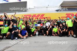 Alpine F1 Team celebrates victory for Esteban Ocon (FRA) Alpine F1 Team. 01.08.2021. Formula 1 World Championship, Rd 11, Hungarian Grand Prix, Budapest, Hungary, Race Day.