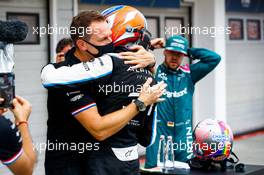 Race winner Esteban Ocon (FRA) Alpine F1 Team celebrates in parc ferme with Laurent Rossi (FRA) Alpine Chief Executive Officer. 01.08.2021. Formula 1 World Championship, Rd 11, Hungarian Grand Prix, Budapest, Hungary, Race Day.