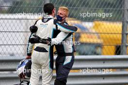 Nicholas Latifi (CDN) Williams Racing celebrates his eighth position with the team at the end of the race. 01.08.2021. Formula 1 World Championship, Rd 11, Hungarian Grand Prix, Budapest, Hungary, Race Day.