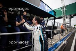Nicholas Latifi (CDN) Williams Racing celebrates his eighth position with the team. 01.08.2021. Formula 1 World Championship, Rd 11, Hungarian Grand Prix, Budapest, Hungary, Race Day.