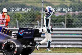 Nicholas Latifi (CDN) Williams Racing FW43B celebrates his eighth position at the end of the race. 01.08.2021. Formula 1 World Championship, Rd 11, Hungarian Grand Prix, Budapest, Hungary, Race Day.