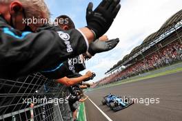 Race winner Esteban Ocon (FRA) Alpine F1 Team A521 celebrates as he passes the team at the end of the race. 01.08.2021. Formula 1 World Championship, Rd 11, Hungarian Grand Prix, Budapest, Hungary, Race Day.