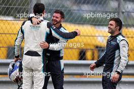 Nicholas Latifi (CDN) Williams Racing celebrates his eighth position with the team at the end of the race. 01.08.2021. Formula 1 World Championship, Rd 11, Hungarian Grand Prix, Budapest, Hungary, Race Day.