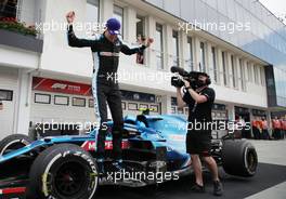 Race winner Esteban Ocon (FRA) Alpine F1 Team A521 celebrates in parc ferme. 01.08.2021. Formula 1 World Championship, Rd 11, Hungarian Grand Prix, Budapest, Hungary, Race Day.