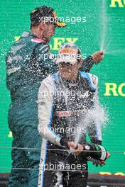 Race winner Esteban Ocon (FRA) Alpine F1 Team celebrates on the podium. 01.08.2021. Formula 1 World Championship, Rd 11, Hungarian Grand Prix, Budapest, Hungary, Race Day.