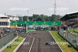 Lewis Hamilton (GBR) Mercedes AMG F1 W12 leads at the restart of the race as every other car pits.  01.08.2021. Formula 1 World Championship, Rd 11, Hungarian Grand Prix, Budapest, Hungary, Race Day.