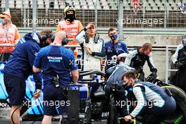 George Russell (GBR) Williams Racing in the pits as the race is stopped. 01.08.2021. Formula 1 World Championship, Rd 11, Hungarian Grand Prix, Budapest, Hungary, Race Day.