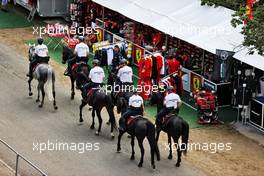 Circuit atmosphere - Police on horses. 01.08.2021. Formula 1 World Championship, Rd 11, Hungarian Grand Prix, Budapest, Hungary, Race Day.