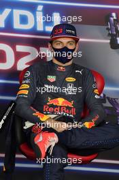Max Verstappen (NLD) Red Bull Racing in the post qualifying FIA Press Conference. 31.07.2021. Formula 1 World Championship, Rd 11, Hungarian Grand Prix, Budapest, Hungary, Qualifying Day.