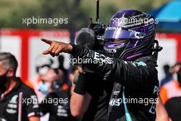 Lewis Hamilton (GBR) Mercedes AMG F1 celebrates his pole position in qualifying parc ferme. 31.07.2021. Formula 1 World Championship, Rd 11, Hungarian Grand Prix, Budapest, Hungary, Qualifying Day.