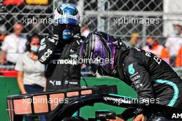 Lewis Hamilton (GBR) Mercedes AMG F1 W12 and Valtteri Bottas (FIN) Mercedes AMG F1 in qualifying parc ferme. 31.07.2021. Formula 1 World Championship, Rd 11, Hungarian Grand Prix, Budapest, Hungary, Qualifying Day.