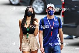Nicholas Latifi (CDN) Williams Racing with his girlfriend Sandra Dziwiszek (POL). 31.07.2021. Formula 1 World Championship, Rd 11, Hungarian Grand Prix, Budapest, Hungary, Qualifying Day.