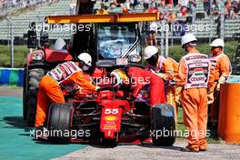 Carlos Sainz Jr (ESP) Ferrari SF-21 crashed out of qualifying. 31.07.2021. Formula 1 World Championship, Rd 11, Hungarian Grand Prix, Budapest, Hungary, Qualifying Day.