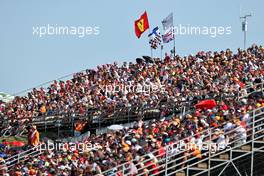 Circuit atmosphere - fans in the grandstand. 31.07.2021. Formula 1 World Championship, Rd 11, Hungarian Grand Prix, Budapest, Hungary, Qualifying Day.