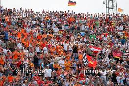Circuit atmosphere - fans in the grandstand. 01.08.2021. Formula 1 World Championship, Rd 11, Hungarian Grand Prix, Budapest, Hungary, Race Day.