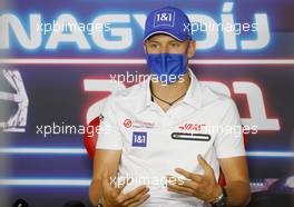 Mick Schumacher (GER) Haas F1 Team in the FIA Press Conference. 29.07.2021. Formula 1 World Championship, Rd 11, Hungarian Grand Prix, Budapest, Hungary, Preparation Day.