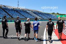 Fernando Alonso (ESP) Alpine F1 Team walks the circuit with the team. 29.07.2021. Formula 1 World Championship, Rd 11, Hungarian Grand Prix, Budapest, Hungary, Preparation Day.