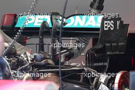 Mercedes AMG F1 W12 rear wing 29.07.2021. Formula 1 World Championship, Rd 11, Hungarian Grand Prix, Budapest, Hungary, Preparation Day.