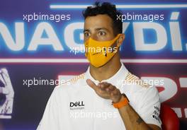Daniel Ricciardo (AUS) McLaren in the FIA Press Conference. 29.07.2021. Formula 1 World Championship, Rd 11, Hungarian Grand Prix, Budapest, Hungary, Preparation Day.