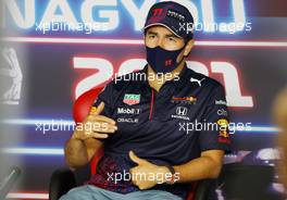 Sergio Perez (MEX) Red Bull Racing in the FIA Press Conference. 29.07.2021. Formula 1 World Championship, Rd 11, Hungarian Grand Prix, Budapest, Hungary, Preparation Day.