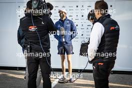 Nicholas Latifi (CDN) Williams Racing with the media. 16.04.2021. Formula 1 World Championship, Rd 2, Emilia Romagna Grand Prix, Imola, Italy, Practice Day.