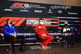 The FIA Press Conference (L to R): Guenther Steiner (ITA) Haas F1 Team Prinicipal; Mattia Binotto (ITA) Ferrari Team Principal; Franz Tost (AUT) AlphaTauri Team Principal. 16.04.2021. Formula 1 World Championship, Rd 2, Emilia Romagna Grand Prix, Imola, Italy, Practice Day.