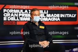 Mario Isola (ITA) Pirelli Racing Manager in the FIA Press Conference. 16.04.2021. Formula 1 World Championship, Rd 2, Emilia Romagna Grand Prix, Imola, Italy, Practice Day.