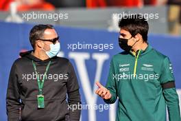 Lance Stroll (CDN) Aston Martin F1 Team (Right). 16.04.2021. Formula 1 World Championship, Rd 2, Emilia Romagna Grand Prix, Imola, Italy, Practice Day.