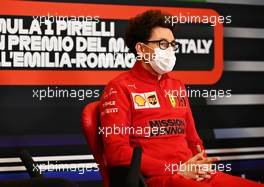 Mattia Binotto (ITA) Ferrari Team Principal in the FIA Press Conference. 16.04.2021. Formula 1 World Championship, Rd 2, Emilia Romagna Grand Prix, Imola, Italy, Practice Day.