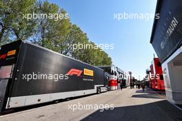 Paddock atmosphere - Pirelli truck. 16.04.2021. Formula 1 World Championship, Rd 2, Emilia Romagna Grand Prix, Imola, Italy, Practice Day.