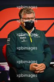 Otmar Szafnauer (USA) Aston Martin F1 Team Principal and CEO in the FIA Press Conference. 16.04.2021. Formula 1 World Championship, Rd 2, Emilia Romagna Grand Prix, Imola, Italy, Practice Day.