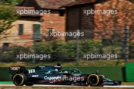 Lance Stroll (CDN) Aston Martin F1 Team AMR21. 16.04.2021. Formula 1 World Championship, Rd 2, Emilia Romagna Grand Prix, Imola, Italy, Practice Day.