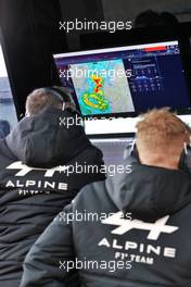 Alpine F1 Team - weather radar on the pit gantry. 18.04.2021. Formula 1 World Championship, Rd 2, Emilia Romagna Grand Prix, Imola, Italy, Race Day.