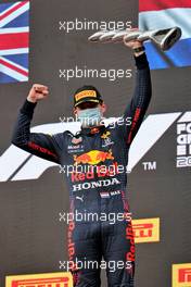 Race winner Max Verstappen (NLD) Red Bull Racing celebrates on the podium. 18.04.2021. Formula 1 World Championship, Rd 2, Emilia Romagna Grand Prix, Imola, Italy, Race Day.