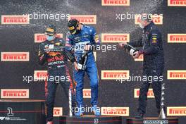 Max Verstappen (NLD), Red Bull Racing, Lando Norris (GBR), McLaren F1 Team and Karl Sengstbratl, Red Bull Racing Finance & Operations Director 18.04.2021. Formula 1 World Championship, Rd 2, Emilia Romagna Grand Prix, Imola, Italy, Race Day.