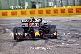 Race winner Max Verstappen (NLD) Red Bull Racing RB16B celebrates at the end of the race. 18.04.2021. Formula 1 World Championship, Rd 2, Emilia Romagna Grand Prix, Imola, Italy, Race Day.