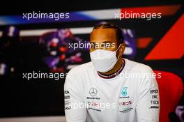Lewis Hamilton (GBR) Mercedes AMG F1 in the post race FIA Press Conference. 18.04.2021. Formula 1 World Championship, Rd 2, Emilia Romagna Grand Prix, Imola, Italy, Race Day.