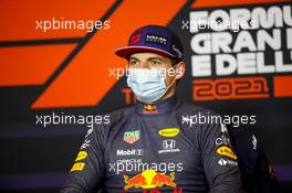 Max Verstappen (NLD) Red Bull Racing in the post race FIA Press Conference. 18.04.2021. Formula 1 World Championship, Rd 2, Emilia Romagna Grand Prix, Imola, Italy, Race Day.