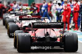 Charles Leclerc (MON) Ferrari SF-21 in the pits while the race is stopped. 18.04.2021. Formula 1 World Championship, Rd 2, Emilia Romagna Grand Prix, Imola, Italy, Race Day.