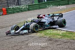 Lewis Hamilton (GBR) Mercedes AMG F1 W12 reverses back onto the circuit at Tosa. 18.04.2021. Formula 1 World Championship, Rd 2, Emilia Romagna Grand Prix, Imola, Italy, Race Day.