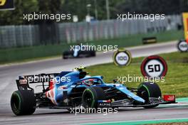 Esteban Ocon (FRA) Alpine F1 Team A521. 18.04.2021. Formula 1 World Championship, Rd 2, Emilia Romagna Grand Prix, Imola, Italy, Race Day.