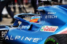 Fernando Alonso (ESP) Alpine F1 Team A521 in the pits while the race is stopped. 18.04.2021. Formula 1 World Championship, Rd 2, Emilia Romagna Grand Prix, Imola, Italy, Race Day.